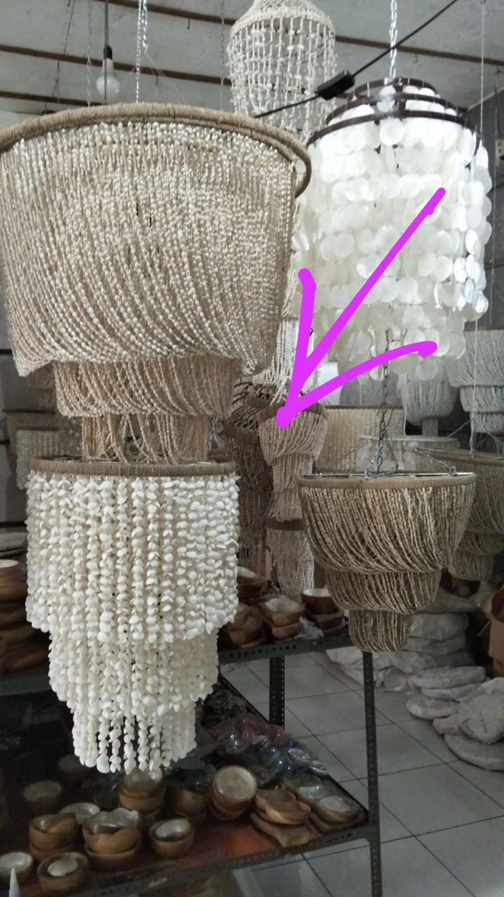 Lustre Pasir produzido manualmente com conchas